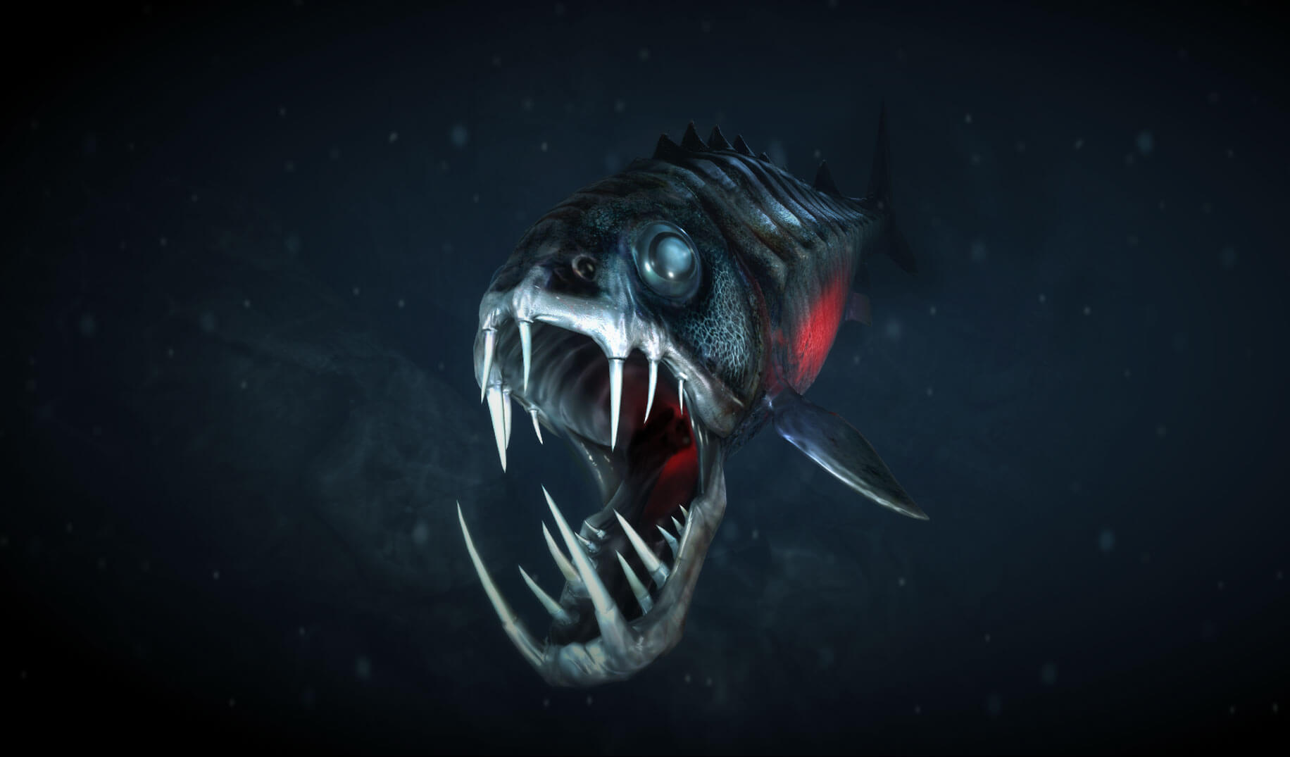 Emissive Bioluminescence flare fish